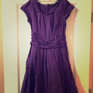 Eshakti Knee Length Dress, rouched waist, pockets